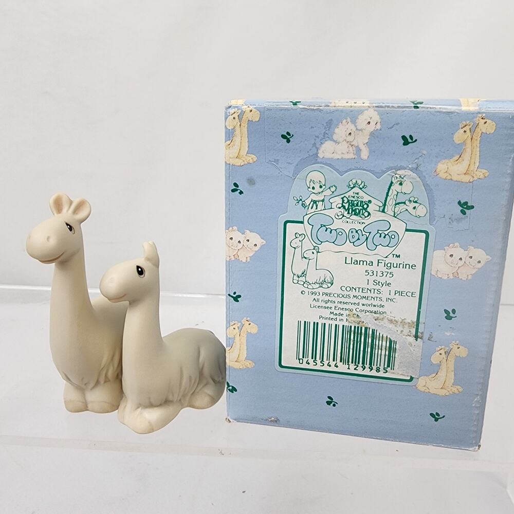Precious Moments 1993 Noahs Ark Two By Two Replacement Llamas in Orig Box 2.5"